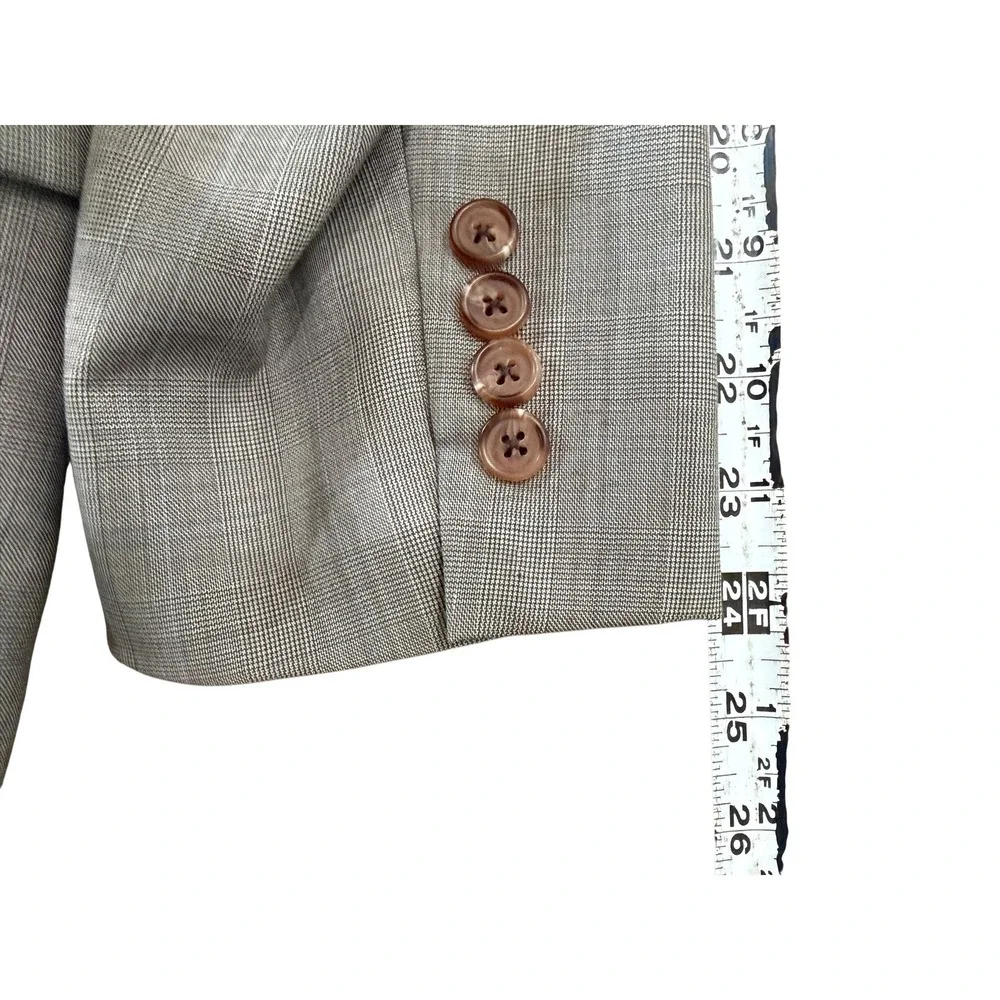 Ralph Lauren 2 Pc Glen Plaid Windowpane Suit Tan Wool Men 41R